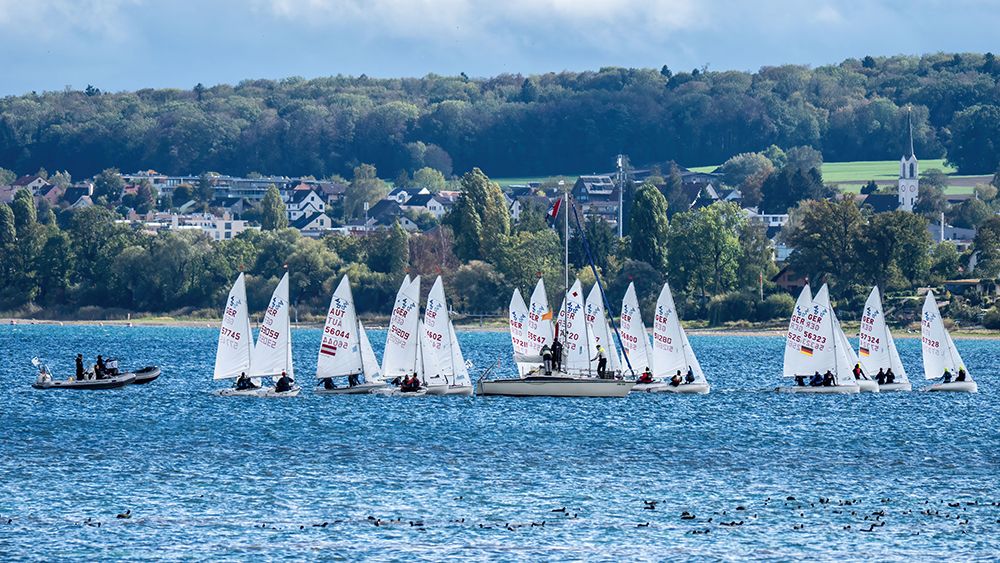 Start der 420er Klasse. Vom Land aus fotografiert von Robert Hahn Bauer